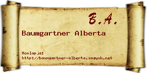 Baumgartner Alberta névjegykártya